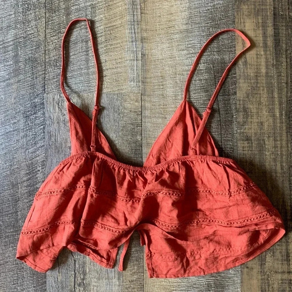 Crop top tie size large boho festival beachy vacation resortwear cruise - Picture 2 of 2